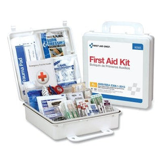 50 Person Bulk Plastic First Aid Kit, Weatherproof, Wall Mount, Carry Handle