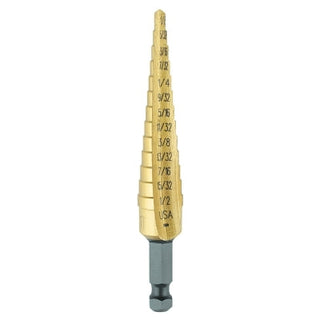 Unibit® Titanium Fractional Self-Starting, 1/8 in to 1/2 in, 13 Steps