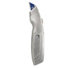 Standard Retractable Knife, 8-3/4 in, Trapezoid Bi-Metal Blade, Aluminum, Silver