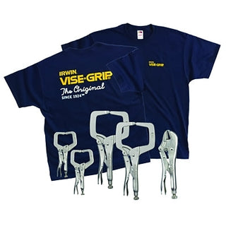 The Original™ 5-Pc Locking Plier and Clamp Set with T-Shirt, (2) 6 in; (1) 10 in; (2) 11 in