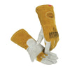 Revolution® Welding Gloves, Goat Grain Leather, Small, White/Gold