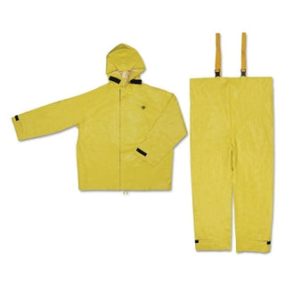 Hydroblast Suit Jacket with Attached Hoods and Bib Pants, 0.35 mm, Neoprene/Nylon, Yellow, Large