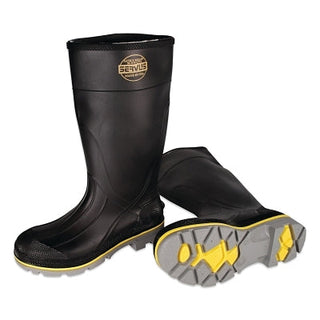 XTP™ PVC Steel Toe Knee Boots, 15 in H, Size 10, Black/Gray/Yellow