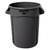 BRUTE® Round Container without Lid, 32 gal, Heavy-Duty Plastic, Gray