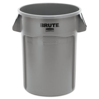 BRUTE® Round Container without Lid, 44 gal, Heavy-Duty Plastic, Utility Waste, Gray
