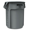 BRUTE® Round Container without Lid, 55 gal, Heavy-Duty Plastic, Gray