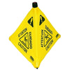 Floor Pop-Up Safety Cones, Caution (Multi-Lingual)/Wet Floor Symbol, Yellow, 20"