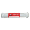 General Purpose 12-Strand Cord, 1,250 lb Capacity, 100 ft, Solid Braid Nylon, White