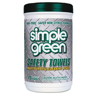 Safety Towels, White, 10 in W x 12 in L, 75 per Canister
