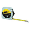 Powerlock® Tape Rules 1/2 in Wide Blade, 12 ft x 1/2 in, Inch, Single Sided, Silver/Yellow