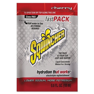 Fast Pack® Drink Mix, Cherry, 0.6 fl oz, Pack, Yields 6 oz