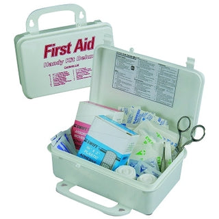 Handy Deluxe First Aid Kit, Treats Cuts, Bruises, Eye Care and Burns, Plastic Case