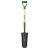 Drain & Post Spade, 14 in L x 5.25 in W Round Blade, 27 in Hardwood Poly D-Grip Handle