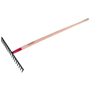 Level Rake for Gravel, 18.5 in W, Forged Steel, 16 Tine, 66 in American Hardwood Handle