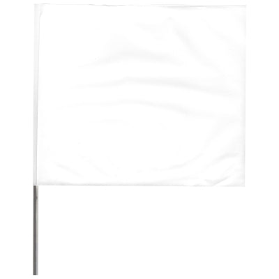 Stake Flags, 4 in x 5 in, 21 in Height, PVC; Steel Wire, White – Block ...