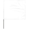 Stake Flags, 4 in x 5 in, 21 in Height, PVC; Steel Wire, White