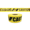 Reinforced Barricade Tape, 3 in x 500 ft, Caution/Cuidado, Yellow