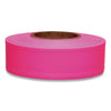 Taffeta Flagging Tape, 1-3/16 in x 150 ft, Flourescent Pink