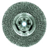 Narrow Face Crimped Wire Wheel, 6 in dia x 3/4 in W Face, 0.014 in Steel Wire, 6000 RPM