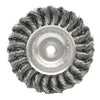 Standard Twist Knot Wire Wheel, 4 in dia x 1/2 in W Face, 0.014 in Steel Wire, 20000 RPM