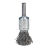 Crimped Wire Solid End Brush, Stainless Steel, 22,000 RPM, 1 in x 0.006 in