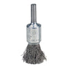 Crimped Wire Solid End Brush, Stainless Steel, 25,000 RPM, 1/2 in x 0.006 in