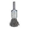 Crimped Wire Solid End Brush, Stainless Steel, 1/2 in dia x 0.0104 in Wire, 25000 RPM