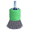 Coated Cup Crimped Wire End Brush, Stainless Steel, 1 in dia x 0.006 in Wire, 22000 RPM