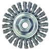 Cable Twist Knot Wire Wheel, 4 in dia x 1/4 in W, 0.020 in Steel Wire, 20000 RPM