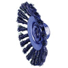 Knot Wire Bevel Wheel, 4-1/2 in dia x 3/8 in W Face, 0.020 in Steel Wire, 12500 RPM