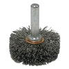 Stem-Mounted Wide Conflex Brush, 1-1/2 in dia x 1/2 in W Face, 0.0118 in Steel Wire, 20000 RPM