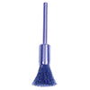 Miniature Stem-Mounted End Brush, Stainless Steel, 5/16 in dia x 0.005 in Wire, 25000 RPM