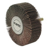 Wolverine® Mounted Flap Wheel, Unthreaded, 1/4 in dia Stem x 3 in dia x 1 in W, 60 Grit, 23000 RPM