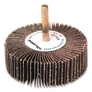 Wolverine® Mounted Flap Wheel, Unthreaded, 1/4 in dia Stem x 3 in dia x 1 in W, 80 Grit, 23000 RPM
