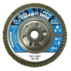 Tiger® Disc Angled Style Flap Disc, 4-1/2 in dia, 36 Grit, 5/8 in-11, 13000 rpm, Type 29