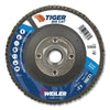 Tiger® Big Cat® High Density Flap Disc, 4-1/2 in dia, 40 Grit, 5/8 in-11, 12000 RPM, Type 27
