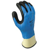 377 Liquid Resistant Nitrile/Nitrile Foam Coated Gloves, Large, Black/Blue/White
