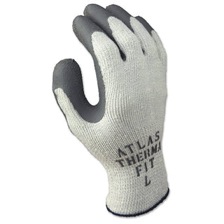 Atlas Therma-Fit 451 Latex Coated Gloves, Medium, Gray/Light Gray