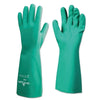 Nitrile Disposable Gloves, Gauntlet Cuff, Unlined Lined, 10/X-Large, Green, 15 mil