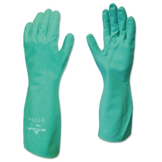 730 Chemical-Resistant Nitrile Coated Gloves, Size 9/Large, Green