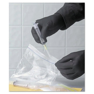 7700 Series Nitrile Gloves, Rolled Cuff, Medium, Black
