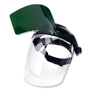 DP4™ Series Multi-Purpose Faceshield, Flip-Up IR Window & Ratcheting Headgear, AF/Clear, Shade 6 IR, 9 in H x 12.125 in L