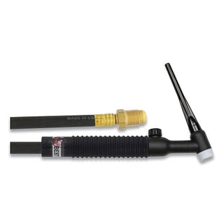 Conjunto de tocha TIG 26FV, refrigerada a ar, 200 A, cabeçote flexível com válvula, cabo de 7,62 m (25 pés), revestimento de borracha.