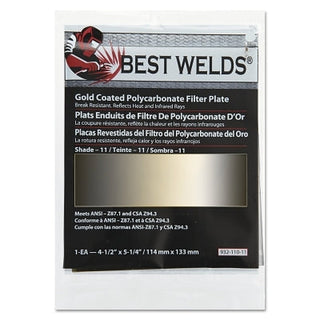 Gold Coated Filter Plate, Gold/11, 4-1/2 in x 5-1/4 in, Polycarbonate