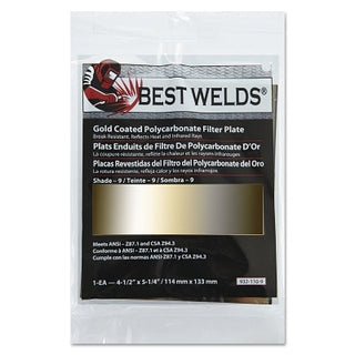 Gold Coated Filter Plate, Gold/9, 4.5 in x 5.25 in, Polycarbonate