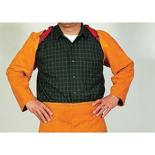Leather Sleeves, 23 in L, Snaps Closure, One Size Fits Most, Golden Brown